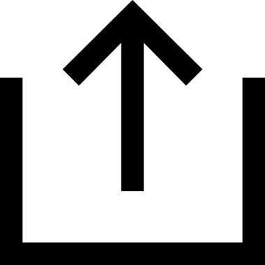 Siyah ve Beyaz Logo Simgesi PNG Biçimini Yükle. Web Sitesi Düğmesi, Mobil Uygulama Arayüzü, Dosya Aktarımı, Belge Paylaşımı, Bulut Depolama ve Veri Yedekleme için Minimalist Düz Tasarımlı Tek Renkli Ok Gönderme İşareti Grafiksel Elemanı