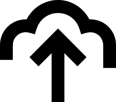 Siyah ve Beyaz Logo Simgesi PNG Biçimini Yükle. Web Sitesi Düğmesi, Mobil Uygulama Arayüzü, Dosya Aktarımı, Belge Paylaşımı, Bulut Depolama ve Veri Yedekleme için Minimalist Düz Tasarımlı Tek Renkli Ok Gönderme İşareti Grafiksel Elemanı