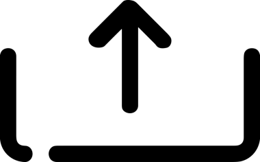 Siyah ve Beyaz Logo Simgesi PNG Biçimini Yükle. Web Sitesi Düğmesi, Mobil Uygulama Arayüzü, Dosya Aktarımı, Belge Paylaşımı, Bulut Depolama ve Veri Yedekleme için Minimalist Düz Tasarımlı Tek Renkli Ok Gönderme İşareti Grafiksel Elemanı