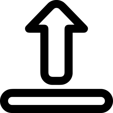 Siyah ve Beyaz Logo Simgesi PNG Biçimini Yükle. Web Sitesi Düğmesi, Mobil Uygulama Arayüzü, Dosya Aktarımı, Belge Paylaşımı, Bulut Depolama ve Veri Yedekleme için Minimalist Düz Tasarımlı Tek Renkli Ok Gönderme İşareti Grafiksel Elemanı