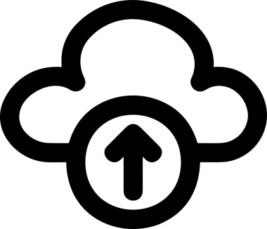 Siyah ve Beyaz Logo Simgesi PNG Biçimini Yükle. Web Sitesi Düğmesi, Mobil Uygulama Arayüzü, Dosya Aktarımı, Belge Paylaşımı, Bulut Depolama ve Veri Yedekleme için Minimalist Düz Tasarımlı Tek Renkli Ok Gönderme İşareti Grafiksel Elemanı