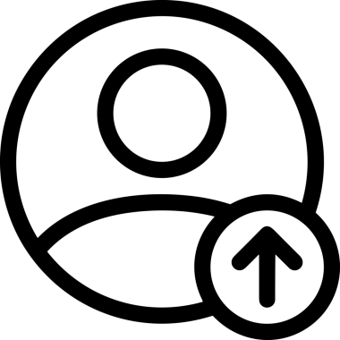 Siyah ve Beyaz Logo Simgesi PNG Biçimini Yükle. Web Sitesi Düğmesi, Mobil Uygulama Arayüzü, Dosya Aktarımı, Belge Paylaşımı, Bulut Depolama ve Veri Yedekleme için Minimalist Düz Tasarımlı Tek Renkli Ok Gönderme İşareti Grafiksel Elemanı