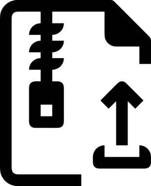 Siyah ve Beyaz Logo Simgesi PNG Biçimini Yükle. Web Sitesi Düğmesi, Mobil Uygulama Arayüzü, Dosya Aktarımı, Belge Paylaşımı, Bulut Depolama ve Veri Yedekleme için Minimalist Düz Tasarımlı Tek Renkli Ok Gönderme İşareti Grafiksel Elemanı