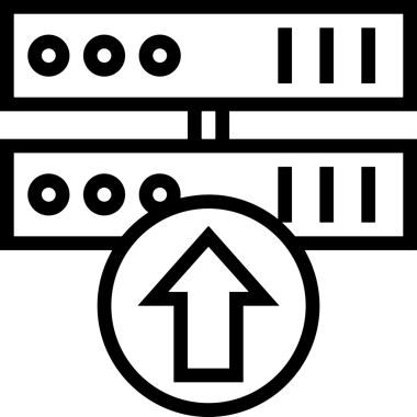 Siyah ve Beyaz Logo Simgesi PNG Biçimini Yükle. Web Sitesi Düğmesi, Mobil Uygulama Arayüzü, Dosya Aktarımı, Belge Paylaşımı, Bulut Depolama ve Veri Yedekleme için Minimalist Düz Tasarımlı Tek Renkli Ok Gönderme İşareti Grafiksel Elemanı