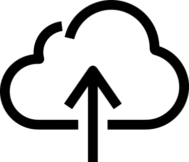 Siyah ve Beyaz Logo Simgesi PNG Biçimini Yükle. Web Sitesi Düğmesi, Mobil Uygulama Arayüzü, Dosya Aktarımı, Belge Paylaşımı, Bulut Depolama ve Veri Yedekleme için Minimalist Düz Tasarımlı Tek Renkli Ok Gönderme İşareti Grafiksel Elemanı