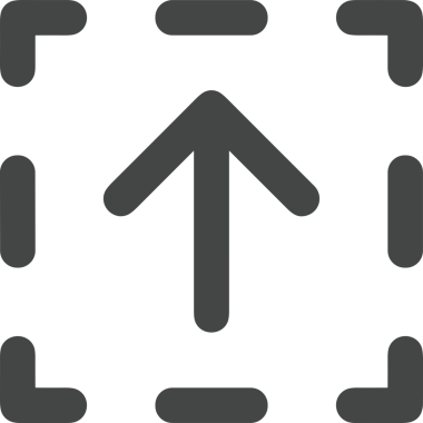 Siyah ve Beyaz Logo Simgesi PNG Biçimini Yükle. Web Sitesi Düğmesi, Mobil Uygulama Arayüzü, Dosya Aktarımı, Belge Paylaşımı, Bulut Depolama ve Veri Yedekleme için Minimalist Düz Tasarımlı Tek Renkli Ok Gönderme İşareti Grafiksel Elemanı