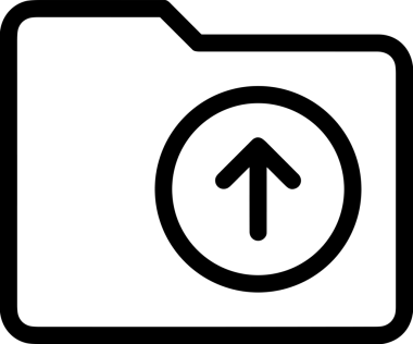 Siyah ve Beyaz Logo Simgesi PNG Biçimini Yükle. Web Sitesi Düğmesi, Mobil Uygulama Arayüzü, Dosya Aktarımı, Belge Paylaşımı, Bulut Depolama ve Veri Yedekleme için Minimalist Düz Tasarımlı Tek Renkli Ok Gönderme İşareti Grafiksel Elemanı