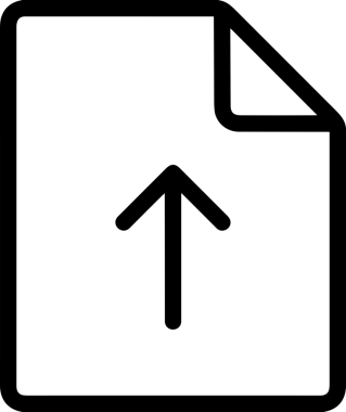 Siyah ve Beyaz Logo Simgesi PNG Biçimini Yükle. Web Sitesi Düğmesi, Mobil Uygulama Arayüzü, Dosya Aktarımı, Belge Paylaşımı, Bulut Depolama ve Veri Yedekleme için Minimalist Düz Tasarımlı Tek Renkli Ok Gönderme İşareti Grafiksel Elemanı