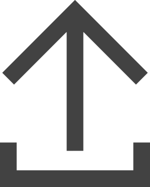 Siyah ve Beyaz Logo Simgesi PNG Biçimini Yükle. Web Sitesi Düğmesi, Mobil Uygulama Arayüzü, Dosya Aktarımı, Belge Paylaşımı, Bulut Depolama ve Veri Yedekleme için Minimalist Düz Tasarımlı Tek Renkli Ok Gönderme İşareti Grafiksel Elemanı