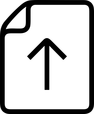 Siyah ve Beyaz Logo Simgesi PNG Biçimini Yükle. Web Sitesi Düğmesi, Mobil Uygulama Arayüzü, Dosya Aktarımı, Belge Paylaşımı, Bulut Depolama ve Veri Yedekleme için Minimalist Düz Tasarımlı Tek Renkli Ok Gönderme İşareti Grafiksel Elemanı