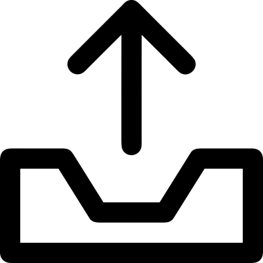 Siyah ve Beyaz Logo Simgesi PNG Biçimini Yükle. Web Sitesi Düğmesi, Mobil Uygulama Arayüzü, Dosya Aktarımı, Belge Paylaşımı, Bulut Depolama ve Veri Yedekleme için Minimalist Düz Tasarımlı Tek Renkli Ok Gönderme İşareti Grafiksel Elemanı