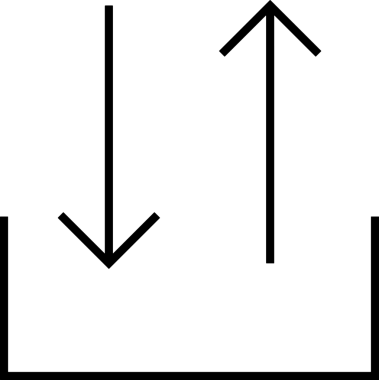 Siyah ve Beyaz Logo Simgesi PNG Biçimini Yükle. Web Sitesi Düğmesi, Mobil Uygulama Arayüzü, Dosya Aktarımı, Belge Paylaşımı, Bulut Depolama ve Veri Yedekleme için Minimalist Düz Tasarımlı Tek Renkli Ok Gönderme İşareti Grafiksel Elemanı