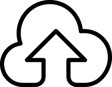 Siyah ve Beyaz Logo Simgesi PNG Biçimini Yükle. Web Sitesi Düğmesi, Mobil Uygulama Arayüzü, Dosya Aktarımı, Belge Paylaşımı, Bulut Depolama ve Veri Yedekleme için Minimalist Düz Tasarımlı Tek Renkli Ok Gönderme İşareti Grafiksel Elemanı