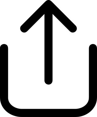 Siyah ve Beyaz Logo Simgesi PNG Biçimini Yükle. Web Sitesi Düğmesi, Mobil Uygulama Arayüzü, Dosya Aktarımı, Belge Paylaşımı, Bulut Depolama ve Veri Yedekleme için Minimalist Düz Tasarımlı Tek Renkli Ok Gönderme İşareti Grafiksel Elemanı