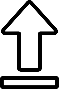 Siyah ve Beyaz Logo Simgesi PNG Biçimini Yükle. Web Sitesi Düğmesi, Mobil Uygulama Arayüzü, Dosya Aktarımı, Belge Paylaşımı, Bulut Depolama ve Veri Yedekleme için Minimalist Düz Tasarımlı Tek Renkli Ok Gönderme İşareti Grafiksel Elemanı