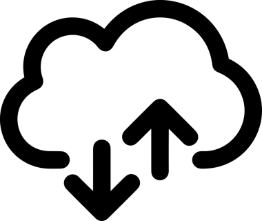 Siyah ve Beyaz Logo Simgesi PNG Biçimini Yükle. Web Sitesi Düğmesi, Mobil Uygulama Arayüzü, Dosya Aktarımı, Belge Paylaşımı, Bulut Depolama ve Veri Yedekleme için Minimalist Düz Tasarımlı Tek Renkli Ok Gönderme İşareti Grafiksel Elemanı