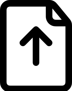 Siyah ve Beyaz Logo Simgesi PNG Biçimini Yükle. Web Sitesi Düğmesi, Mobil Uygulama Arayüzü, Dosya Aktarımı, Belge Paylaşımı, Bulut Depolama ve Veri Yedekleme için Minimalist Düz Tasarımlı Tek Renkli Ok Gönderme İşareti Grafiksel Elemanı