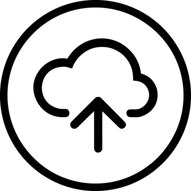 Siyah ve Beyaz Logo Simgesi PNG Biçimini Yükle. Web Sitesi Düğmesi, Mobil Uygulama Arayüzü, Dosya Aktarımı, Belge Paylaşımı, Bulut Depolama ve Veri Yedekleme için Minimalist Düz Tasarımlı Tek Renkli Ok Gönderme İşareti Grafiksel Elemanı