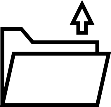 Siyah ve Beyaz Logo Simgesi PNG Biçimini Yükle. Web Sitesi Düğmesi, Mobil Uygulama Arayüzü, Dosya Aktarımı, Belge Paylaşımı, Bulut Depolama ve Veri Yedekleme için Minimalist Düz Tasarımlı Tek Renkli Ok Gönderme İşareti Grafiksel Elemanı