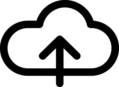Siyah ve Beyaz Logo Simgesi PNG Biçimini Yükle. Web Sitesi Düğmesi, Mobil Uygulama Arayüzü, Dosya Aktarımı, Belge Paylaşımı, Bulut Depolama ve Veri Yedekleme için Minimalist Düz Tasarımlı Tek Renkli Ok Gönderme İşareti Grafiksel Elemanı