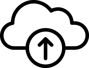 Siyah ve Beyaz Logo Simgesi PNG Biçimini Yükle. Web Sitesi Düğmesi, Mobil Uygulama Arayüzü, Dosya Aktarımı, Belge Paylaşımı, Bulut Depolama ve Veri Yedekleme için Minimalist Düz Tasarımlı Tek Renkli Ok Gönderme İşareti Grafiksel Elemanı