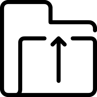 Siyah ve Beyaz Logo Simgesi PNG Biçimini Yükle. Web Sitesi Düğmesi, Mobil Uygulama Arayüzü, Dosya Aktarımı, Belge Paylaşımı, Bulut Depolama ve Veri Yedekleme için Minimalist Düz Tasarımlı Tek Renkli Ok Gönderme İşareti Grafiksel Elemanı