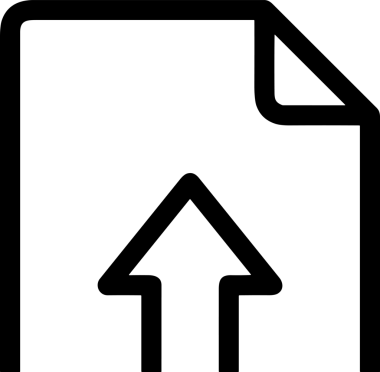 Siyah ve Beyaz Logo Simgesi PNG Biçimini Yükle. Web Sitesi Düğmesi, Mobil Uygulama Arayüzü, Dosya Aktarımı, Belge Paylaşımı, Bulut Depolama ve Veri Yedekleme için Minimalist Düz Tasarımlı Tek Renkli Ok Gönderme İşareti Grafiksel Elemanı