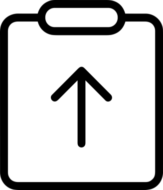 Siyah ve Beyaz Logo Simgesi PNG Biçimini Yükle. Web Sitesi Düğmesi, Mobil Uygulama Arayüzü, Dosya Aktarımı, Belge Paylaşımı, Bulut Depolama ve Veri Yedekleme için Minimalist Düz Tasarımlı Tek Renkli Ok Gönderme İşareti Grafiksel Elemanı