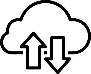 Siyah ve Beyaz Logo Simgesi PNG Biçimini Yükle. Web Sitesi Düğmesi, Mobil Uygulama Arayüzü, Dosya Aktarımı, Belge Paylaşımı, Bulut Depolama ve Veri Yedekleme için Minimalist Düz Tasarımlı Tek Renkli Ok Gönderme İşareti Grafiksel Elemanı