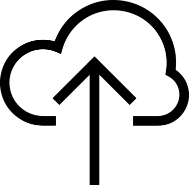 Siyah ve Beyaz Logo Simgesi PNG Biçimini Yükle. Web Sitesi Düğmesi, Mobil Uygulama Arayüzü, Dosya Aktarımı, Belge Paylaşımı, Bulut Depolama ve Veri Yedekleme için Minimalist Düz Tasarımlı Tek Renkli Ok Gönderme İşareti Grafiksel Elemanı