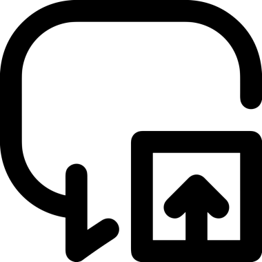 Siyah ve Beyaz Logo Simgesi PNG Biçimini Yükle. Web Sitesi Düğmesi, Mobil Uygulama Arayüzü, Dosya Aktarımı, Belge Paylaşımı, Bulut Depolama ve Veri Yedekleme için Minimalist Düz Tasarımlı Tek Renkli Ok Gönderme İşareti Grafiksel Elemanı