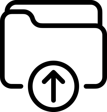 Siyah ve Beyaz Logo Simgesi PNG Biçimini Yükle. Web Sitesi Düğmesi, Mobil Uygulama Arayüzü, Dosya Aktarımı, Belge Paylaşımı, Bulut Depolama ve Veri Yedekleme için Minimalist Düz Tasarımlı Tek Renkli Ok Gönderme İşareti Grafiksel Elemanı