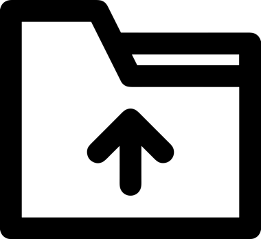Siyah ve Beyaz Logo Simgesi PNG Biçimini Yükle. Web Sitesi Düğmesi, Mobil Uygulama Arayüzü, Dosya Aktarımı, Belge Paylaşımı, Bulut Depolama ve Veri Yedekleme için Minimalist Düz Tasarımlı Tek Renkli Ok Gönderme İşareti Grafiksel Elemanı