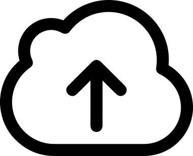 Siyah ve Beyaz Logo Simgesi PNG Biçimini Yükle. Web Sitesi Düğmesi, Mobil Uygulama Arayüzü, Dosya Aktarımı, Belge Paylaşımı, Bulut Depolama ve Veri Yedekleme için Minimalist Düz Tasarımlı Tek Renkli Ok Gönderme İşareti Grafiksel Elemanı