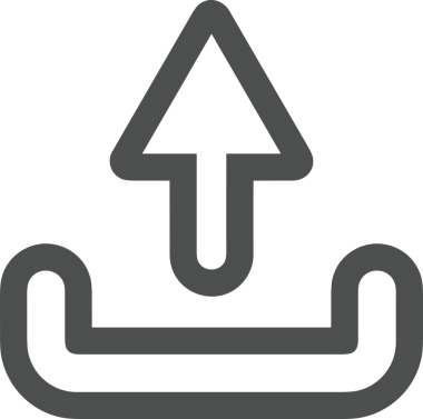 Siyah ve Beyaz Logo Simgesi PNG Biçimini Yükle. Web Sitesi Düğmesi, Mobil Uygulama Arayüzü, Dosya Aktarımı, Belge Paylaşımı, Bulut Depolama ve Veri Yedekleme için Minimalist Düz Tasarımlı Tek Renkli Ok Gönderme İşareti Grafiksel Elemanı