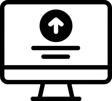 Siyah ve Beyaz Logo Simgesi PNG Biçimini Yükle. Web Sitesi Düğmesi, Mobil Uygulama Arayüzü, Dosya Aktarımı, Belge Paylaşımı, Bulut Depolama ve Veri Yedekleme için Minimalist Düz Tasarımlı Tek Renkli Ok Gönderme İşareti Grafiksel Elemanı