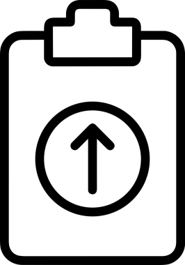 Siyah ve Beyaz Logo Simgesi PNG Biçimini Yükle. Web Sitesi Düğmesi, Mobil Uygulama Arayüzü, Dosya Aktarımı, Belge Paylaşımı, Bulut Depolama ve Veri Yedekleme için Minimalist Düz Tasarımlı Tek Renkli Ok Gönderme İşareti Grafiksel Elemanı
