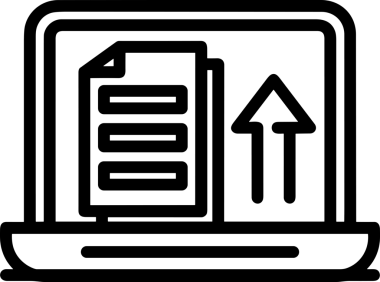 Siyah ve Beyaz Logo Simgesi PNG Biçimini Yükle. Web Sitesi Düğmesi, Mobil Uygulama Arayüzü, Dosya Aktarımı, Belge Paylaşımı, Bulut Depolama ve Veri Yedekleme için Minimalist Düz Tasarımlı Tek Renkli Ok Gönderme İşareti Grafiksel Elemanı