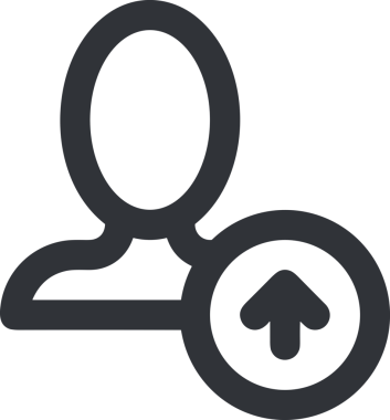 Siyah ve Beyaz Logo Simgesi PNG Biçimini Yükle. Web Sitesi Düğmesi, Mobil Uygulama Arayüzü, Dosya Aktarımı, Belge Paylaşımı, Bulut Depolama ve Veri Yedekleme için Minimalist Düz Tasarımlı Tek Renkli Ok Gönderme İşareti Grafiksel Elemanı