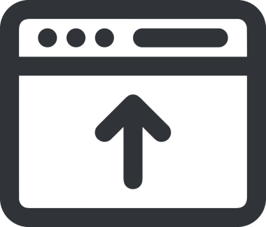 Siyah ve Beyaz Logo Simgesi PNG Biçimini Yükle. Web Sitesi Düğmesi, Mobil Uygulama Arayüzü, Dosya Aktarımı, Belge Paylaşımı, Bulut Depolama ve Veri Yedekleme için Minimalist Düz Tasarımlı Tek Renkli Ok Gönderme İşareti Grafiksel Elemanı