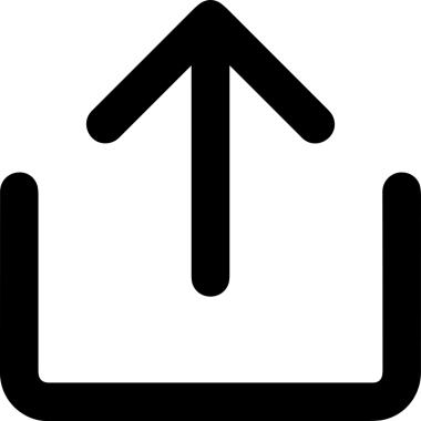 Siyah ve Beyaz Logo Simgesi PNG Biçimini Yükle. Web Sitesi Düğmesi, Mobil Uygulama Arayüzü, Dosya Aktarımı, Belge Paylaşımı, Bulut Depolama ve Veri Yedekleme için Minimalist Düz Tasarımlı Tek Renkli Ok Gönderme İşareti Grafiksel Elemanı