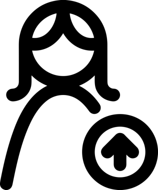 Siyah ve Beyaz Logo Simgesi PNG Biçimini Yükle. Web Sitesi Düğmesi, Mobil Uygulama Arayüzü, Dosya Aktarımı, Belge Paylaşımı, Bulut Depolama ve Veri Yedekleme için Minimalist Düz Tasarımlı Tek Renkli Ok Gönderme İşareti Grafiksel Elemanı