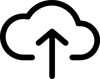 Siyah ve Beyaz Logo Simgesi PNG Biçimini Yükle. Web Sitesi Düğmesi, Mobil Uygulama Arayüzü, Dosya Aktarımı, Belge Paylaşımı, Bulut Depolama ve Veri Yedekleme için Minimalist Düz Tasarımlı Tek Renkli Ok Gönderme İşareti Grafiksel Elemanı