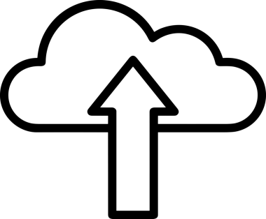 Siyah ve Beyaz Logo Simgesi PNG Biçimini Yükle. Web Sitesi Düğmesi, Mobil Uygulama Arayüzü, Dosya Aktarımı, Belge Paylaşımı, Bulut Depolama ve Veri Yedekleme için Minimalist Düz Tasarımlı Tek Renkli Ok Gönderme İşareti Grafiksel Elemanı