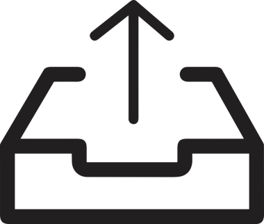 Siyah ve Beyaz Logo Simgesi PNG Biçimini Yükle. Web Sitesi Düğmesi, Mobil Uygulama Arayüzü, Dosya Aktarımı, Belge Paylaşımı, Bulut Depolama ve Veri Yedekleme için Minimalist Düz Tasarımlı Tek Renkli Ok Gönderme İşareti Grafiksel Elemanı