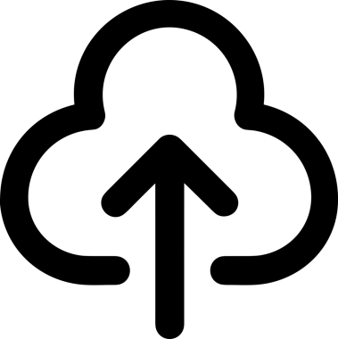 Siyah ve Beyaz Logo Simgesi PNG Biçimini Yükle. Web Sitesi Düğmesi, Mobil Uygulama Arayüzü, Dosya Aktarımı, Belge Paylaşımı, Bulut Depolama ve Veri Yedekleme için Minimalist Düz Tasarımlı Tek Renkli Ok Gönderme İşareti Grafiksel Elemanı