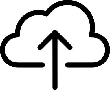 Siyah ve Beyaz Logo Simgesi PNG Biçimini Yükle. Web Sitesi Düğmesi, Mobil Uygulama Arayüzü, Dosya Aktarımı, Belge Paylaşımı, Bulut Depolama ve Veri Yedekleme için Minimalist Düz Tasarımlı Tek Renkli Ok Gönderme İşareti Grafiksel Elemanı