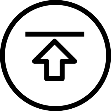 Siyah ve Beyaz Logo Simgesi PNG Biçimini Yükle. Web Sitesi Düğmesi, Mobil Uygulama Arayüzü, Dosya Aktarımı, Belge Paylaşımı, Bulut Depolama ve Veri Yedekleme için Minimalist Düz Tasarımlı Tek Renkli Ok Gönderme İşareti Grafiksel Elemanı