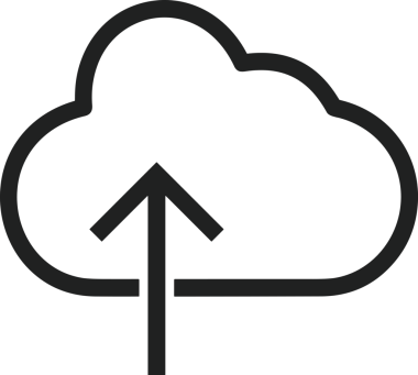 Siyah ve Beyaz Logo Simgesi PNG Biçimini Yükle. Web Sitesi Düğmesi, Mobil Uygulama Arayüzü, Dosya Aktarımı, Belge Paylaşımı, Bulut Depolama ve Veri Yedekleme için Minimalist Düz Tasarımlı Tek Renkli Ok Gönderme İşareti Grafiksel Elemanı