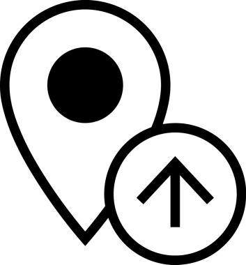 Siyah ve Beyaz Logo Simgesi PNG Biçimini Yükle. Web Sitesi Düğmesi, Mobil Uygulama Arayüzü, Dosya Aktarımı, Belge Paylaşımı, Bulut Depolama ve Veri Yedekleme için Minimalist Düz Tasarımlı Tek Renkli Ok Gönderme İşareti Grafiksel Elemanı